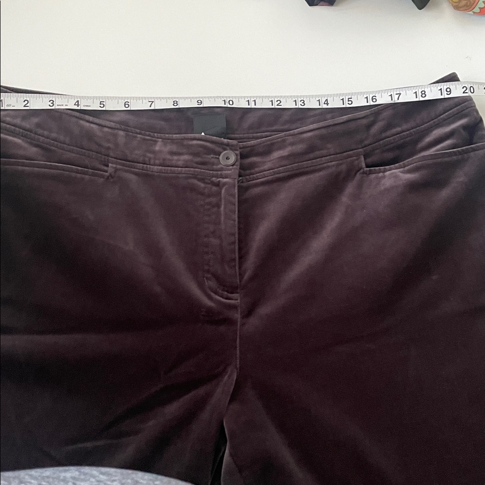 Eileen Fisher Women’s XL Plus Versatile‎ Deep Brown Purple Pant - Picture 3 of 14